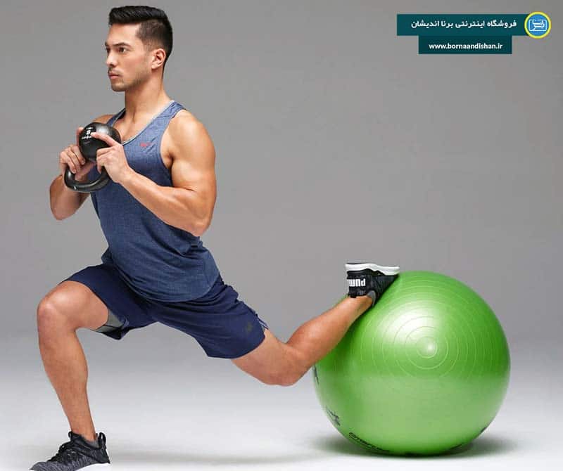تقویت عضلات شکم با (Stability-Ball-Elevated Split Squat)
